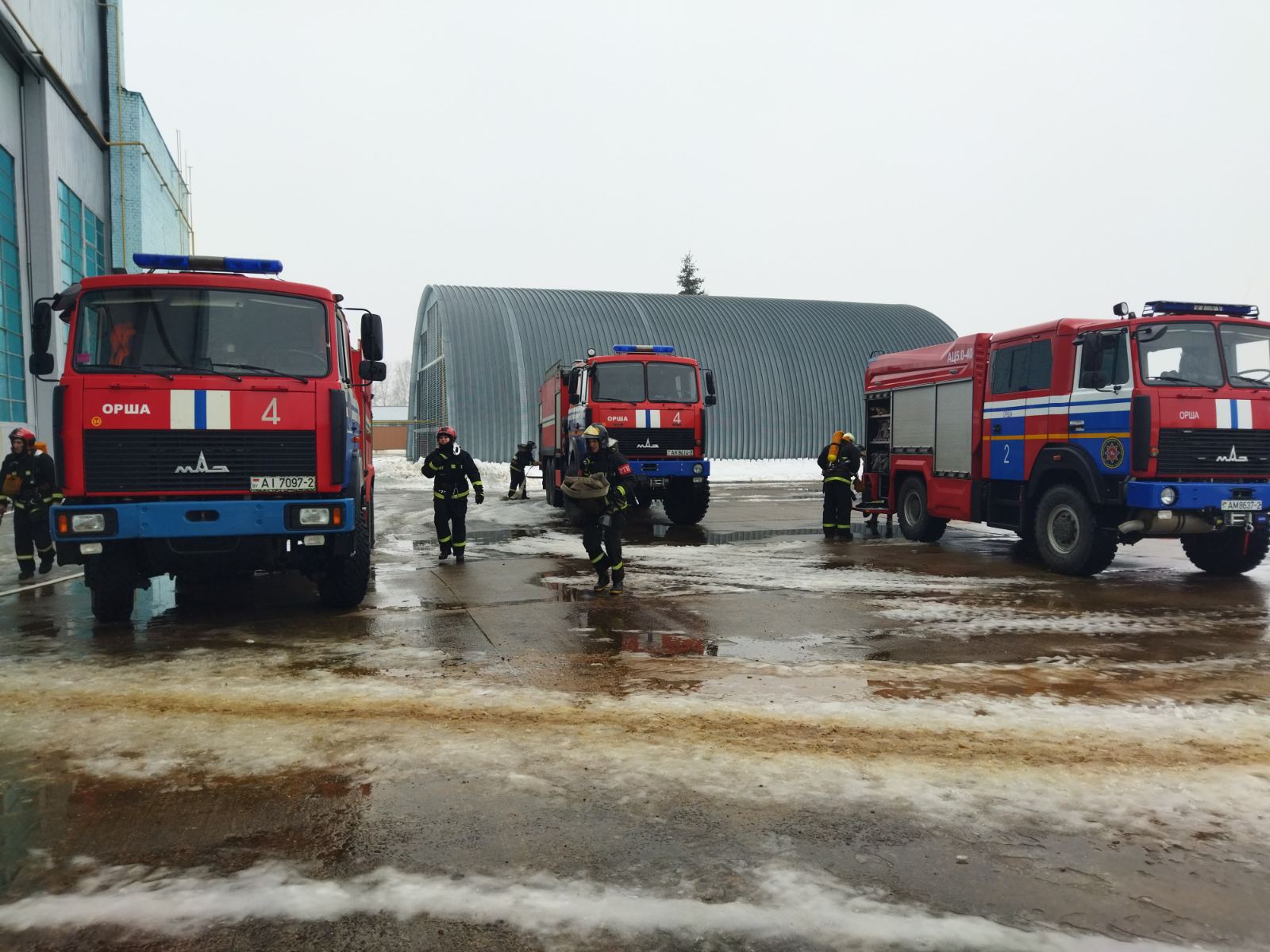 Exercises of the Ministry of Emergency Situations on the basis of OJSC "Orsha Aircraft Repair Plant"
